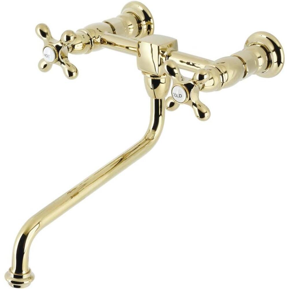 Kingston Brass KS1202AX Heritage Kitchen Faucet, 10 x 7.75 x 6.94,Polished Brass